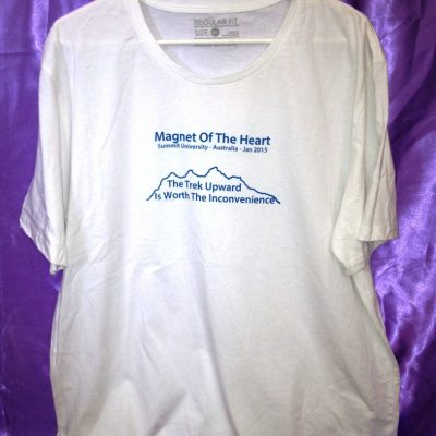 Magnet of the Heart on white shirt